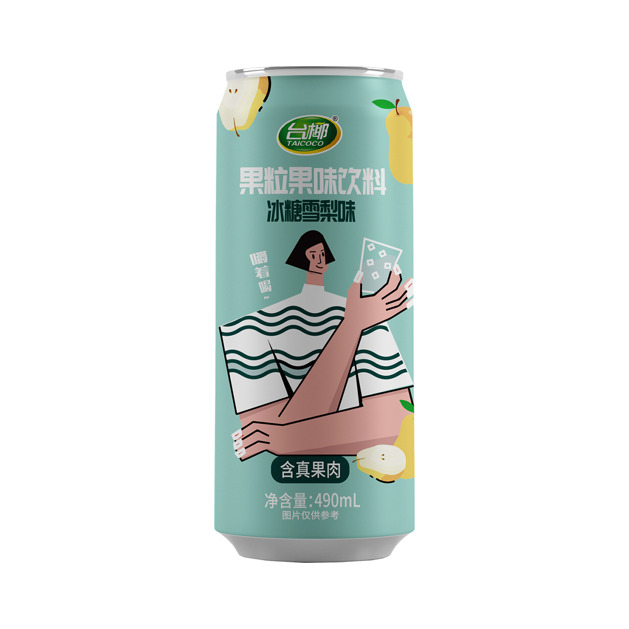 臺椰冰糖雪梨味果粒果味飲料490ml
