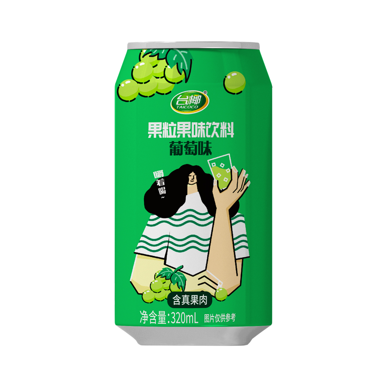 臺椰葡萄味果粒果味飲料320ml