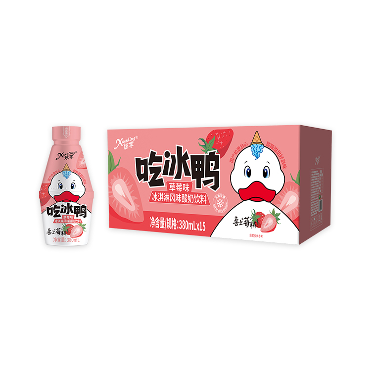 草莓味冰淇淋酸奶380ml*15